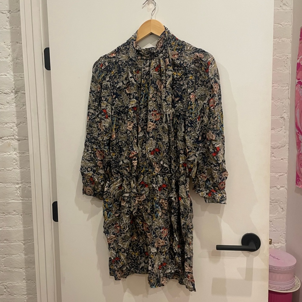 Zadig & Voltaire Rivali Soft British Flowers High Neck Belted Dress